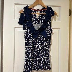 Ric Rac - Anthropologie- sleeveless bow and polka dot top